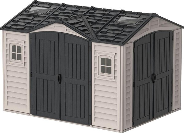DURAMAX Apex Pro Casa da giardino 7,6 m² + struttura del pavimento, vinile, - grigio/antracite DURAMAX 40116