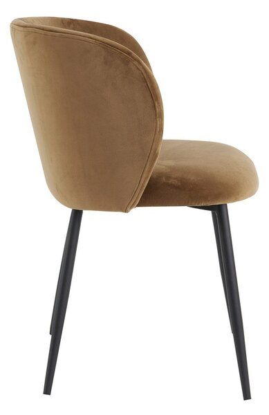 Sedia da pranzo in velluto marrone Elyna - Light & Living