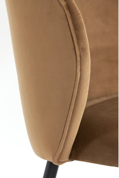 Sedia da pranzo in velluto marrone Elyna - Light & Living