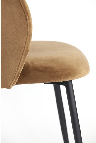 Sedia da pranzo in velluto marrone Elyna - Light & Living