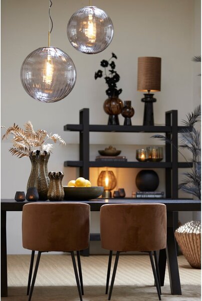 Sedia da pranzo in velluto marrone Elyna - Light & Living