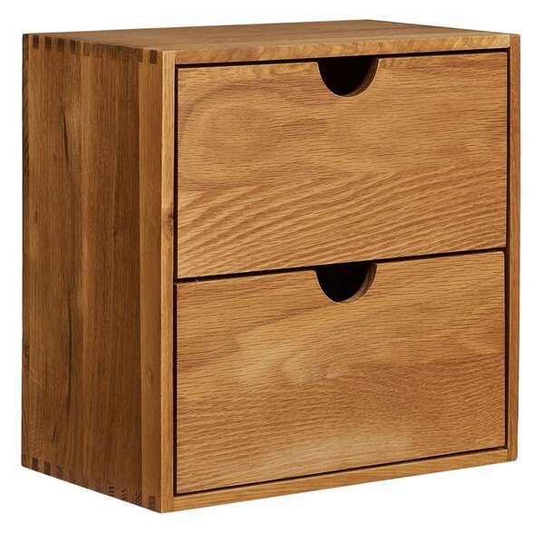 Mensola di colore naturale in rovere massiccio con ripiani multipli 18 cm Townsville – House Nordic