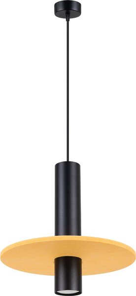Lampada a sospensione PELTA 1 nero/giallo 1xGU10 10W feltro/acciaio 126x30x30cm Sollux Lighting