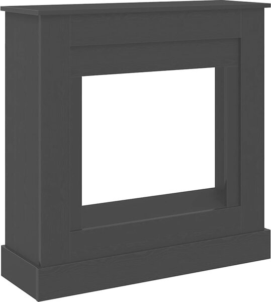 Cornice per Camino Rovere Nero 90x30x90 cm in Truciolato