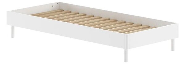 Letto singolo bianco in faggio massiccio senza testiera con rete inclusa 90x200 cm Forrest – Vipack