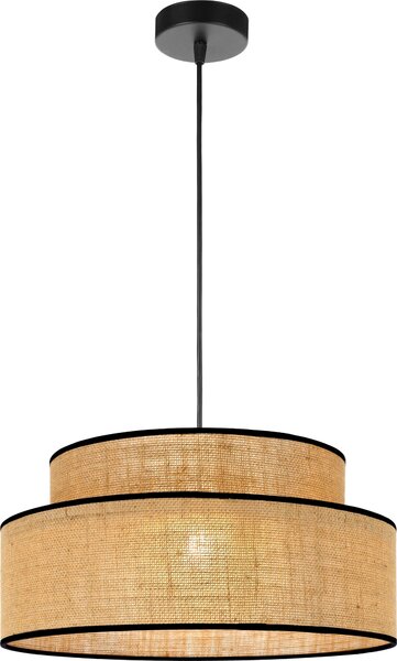 FKL DESIGN Home Deco Lampada a sospensione Nero Marrone Lampada a sospensione della serie BE110-H-BSB (Nero, Marrone)