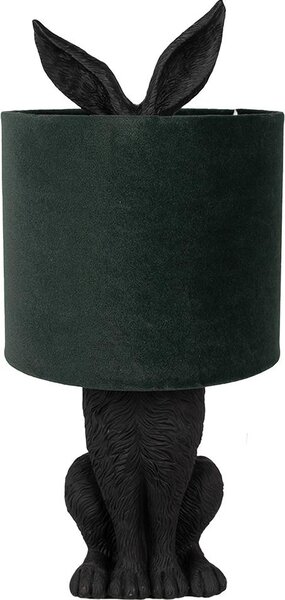 Clayre & Eef Lampada da tavolo Rabbit Ø 20x43 cm Nero Verde Plastica