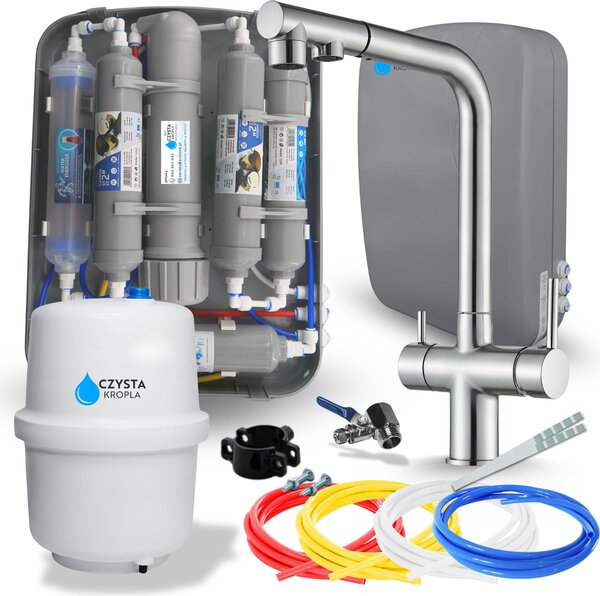 Rubinetto da cucina Ari Venom 2 con doccetta estraibile e girevole, acciaio inox satinato, collegamento filtro acqua
