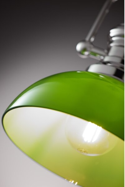 Jupiter 2071 - Lampadario su asta PLATINO 1xE27/15W/230V verde/cromo lucido