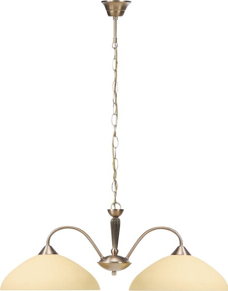Rabalux 8177 Lampadario 2 spot Regina, E27, bronzo-argento-crema, classico, 69cm