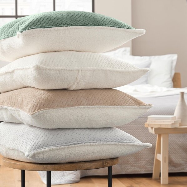 Set con copriletto e federa verde in sherpa 220x240 cm Mylene – douceur d'intérieur