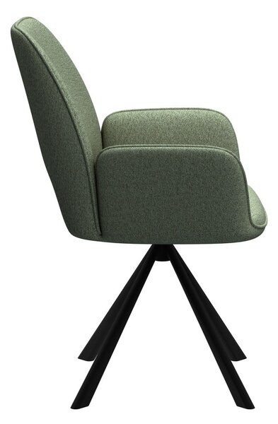 Sedia da pranzo verde scuro con braccioli Graham – Actona