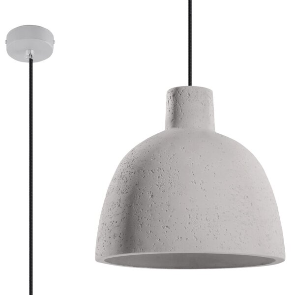 Lampada a sospensione DAMASO 1xE27 15W calcestruzzo 128x28x28cm Sollux Lighting