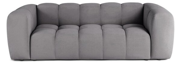 Divano grigio con rivestimento in velluto 225 cm Cube – Bonami Selection