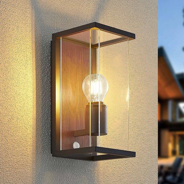 Lucande Elwin applique, 1 luce, sensore Lucande, dimmerabile, Nero, Alluminio, Moderno