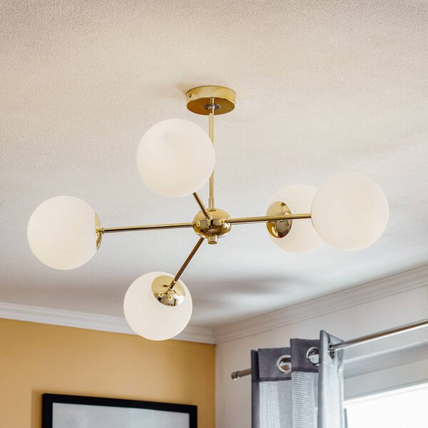 Plafoniera soffitto Dori Euluna, dimmerabile, Ottone / Oro, Soggiorno / Sala da pranzo, Metallo, Plafoniera