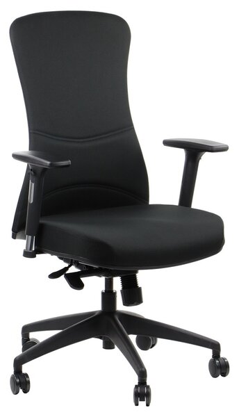 Sedia da ufficio ergonomica girevole KENTON, braccioli regolabili, sedile scorrevole (avanti-indietro), meccanismo sincrono, nero