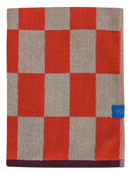 Asciugamano tipo terry arancione/beige in cotone organico 70x133 cm Retro – Mette Ditmer Denmark