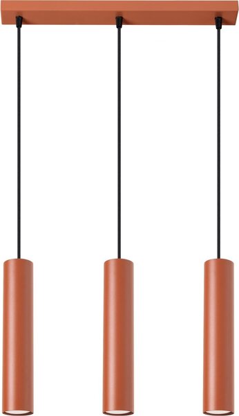 Lampada a sospensione LAGOS 3L rosso ocra