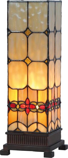 Lampada da tavolo Tiffany Clayre & Eef 12x12x35 cm in vetro giallo