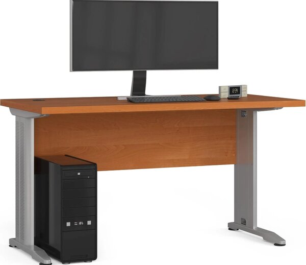 Scrivania BM-135 in olio con piano in laminato e gambe in metallo 135 cm