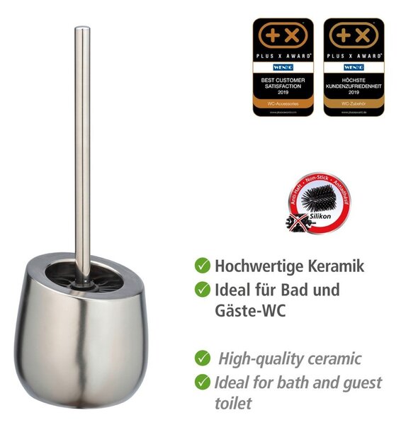 Scopino WC color argento opaco in ceramica Badi – Wenko