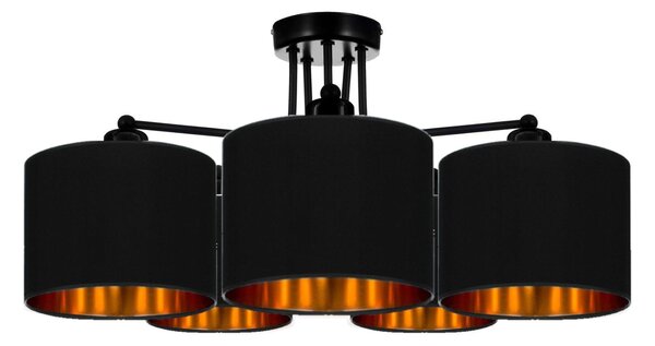 Lampada da soffitto nera lampada lampada lampada velour vintage moderna E27 lampada di design a 5 fiamme N230-E5-S