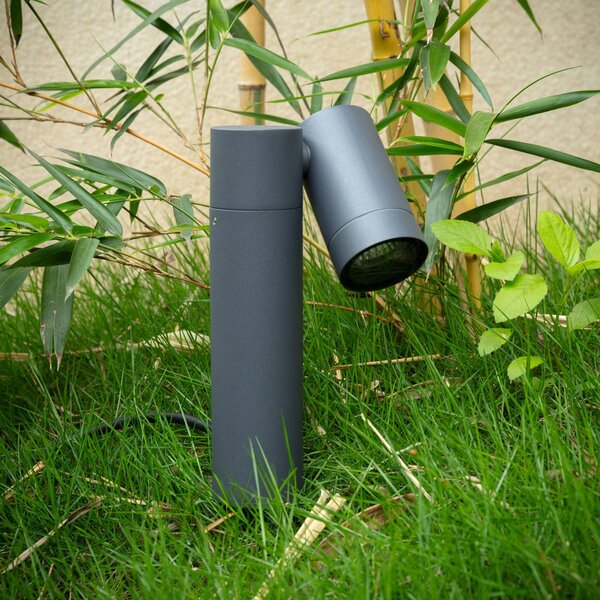 Faretto con picchetto PRIOS Tulimar, a 1 fascio, antracite, IP65 Tulimar PRIOS, dimmerabile, Nero, Alluminio, Moderno
