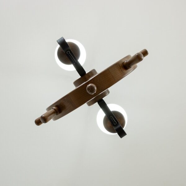 Brilagi - Lampadario a sospensione con catena TIMONA 2xE14/40W/230V faggio/noce
