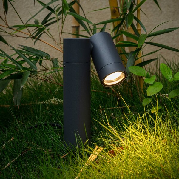Faretto con picchetto PRIOS Tulimar, a 1 fascio, antracite, IP65 Tulimar PRIOS, dimmerabile, Nero, Alluminio, Moderno