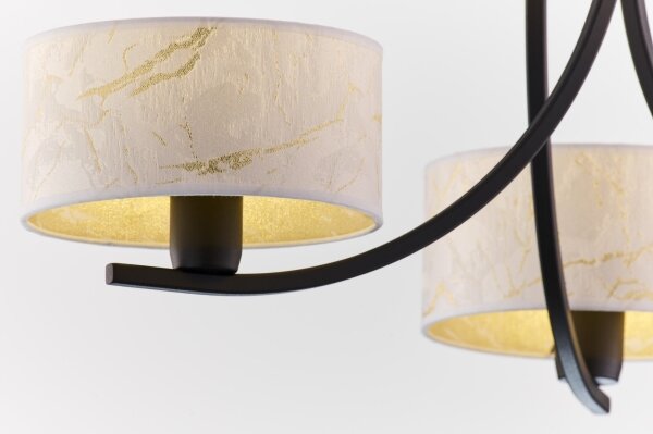 Jupiter 2103 - Lampadario a catena ARTHUR 3xE27/15W/230V bianco/nero/finitura effetto marmo