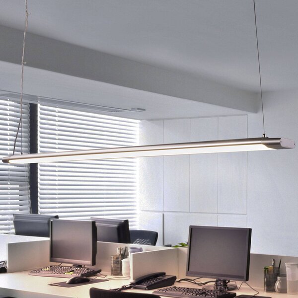 Lampada LED a sospensione Arcchio Vinca, 120 cm, 3.450 lm, 4.000 K Vinca, Alluminio / Grigio / Zincato, Studio / Ufficio, Plastica, Moderno