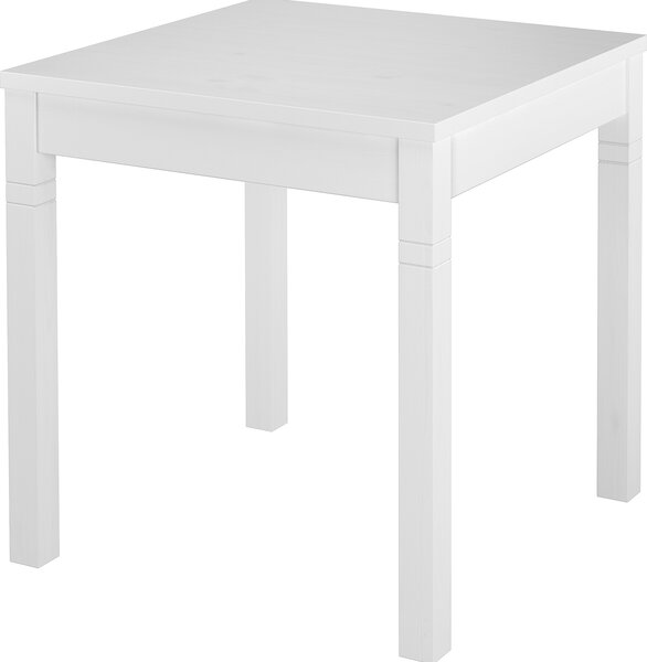 Bianco tavolo da cucina 75x75 in Pino massello con zampa lievemente lavorata 90.70-50BW