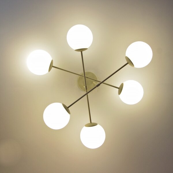 Plafoniera MOON 6xE27/15W/230V crema