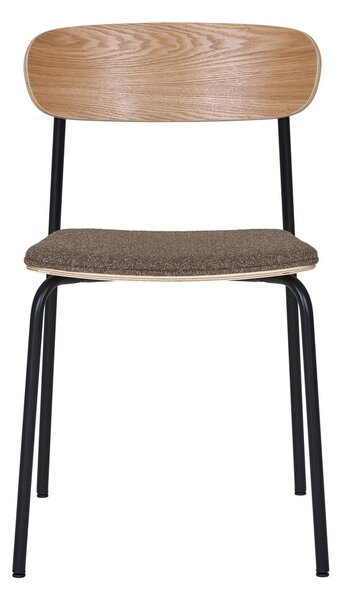 Sedia da pranzo nera/marrone con effetto frassino impilabile Estepona – House Nordic