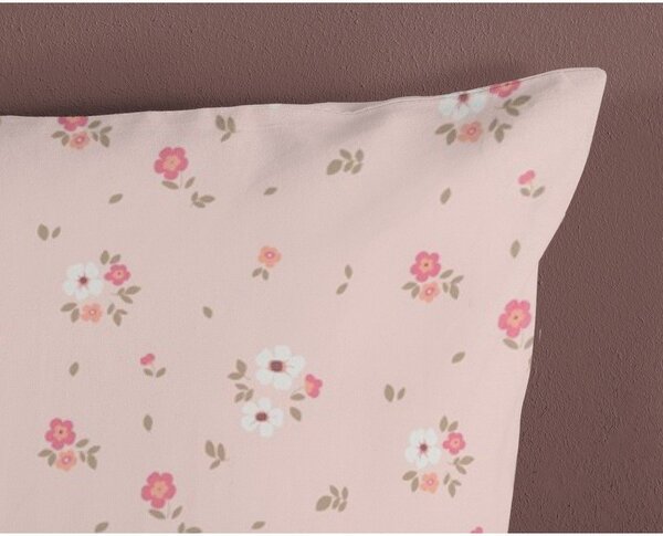 Set copripiumino e federa da bambini rosa/marrone in cotone per letto singolo 140x200 cm Avera – Good Morning