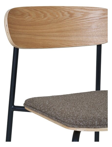 Sedia da pranzo nera/marrone con effetto frassino impilabile Estepona – House Nordic