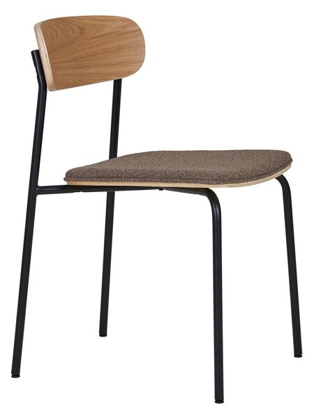 Sedia da pranzo nera/marrone con effetto frassino impilabile Estepona – House Nordic
