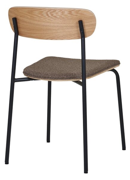 Sedia da pranzo nera/marrone con effetto frassino impilabile Estepona – House Nordic