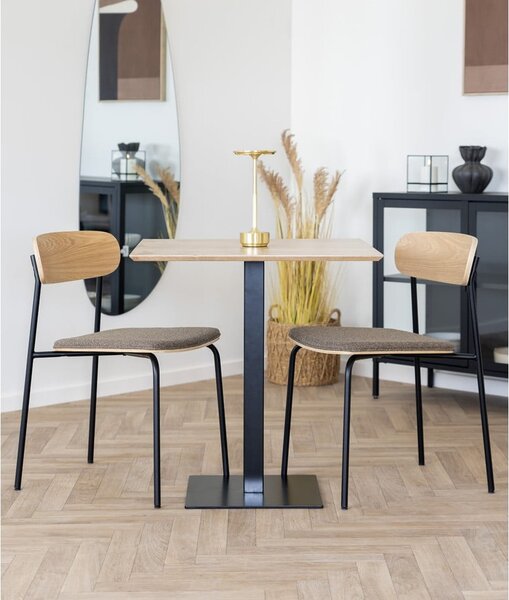 Sedia da pranzo nera/marrone con effetto frassino impilabile Estepona – House Nordic