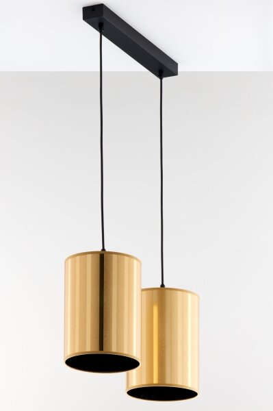 Jupiter 2091 - Lampadario a sospensione CORTINA con cavo 2xE27/15W/230V oro/nero