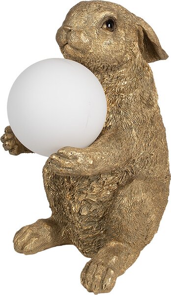 Clayre & Eef Lampada da tavolo Rabbit 27x19x35 cm Poliresina color oro