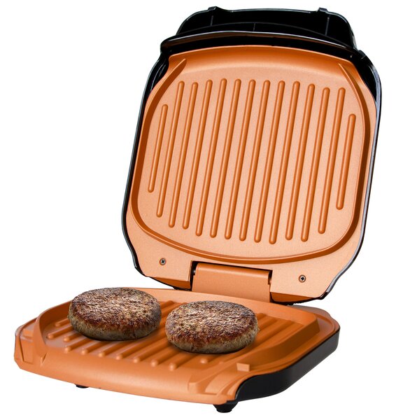 Bonplus BP | Grill elettrico | Grill a sandwich | Superficie antiaderente | Facile da pulire | Con serbatoio dell'olio | 900W | Grill senza fumo | Cucina