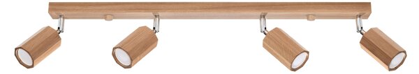 Lampada a soffitto ZEKE 4 rovere 4xGU10 10W legna 20x5x80cm Sollux Lighting