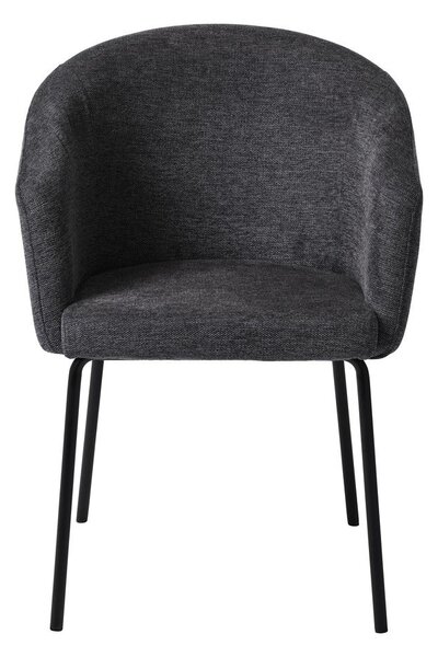Sedia da pranzo grigio scuro in imbottito con braccioli Easton – Unique Furniture