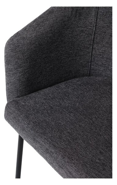 Sedia da pranzo grigio scuro in imbottito con braccioli Easton – Unique Furniture