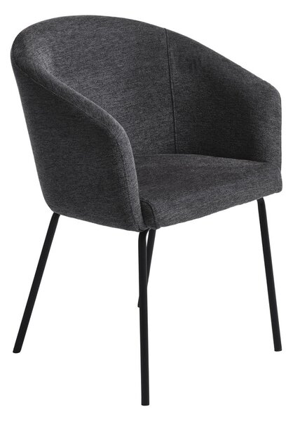 Sedia da pranzo grigio scuro in imbottito con braccioli Easton – Unique Furniture