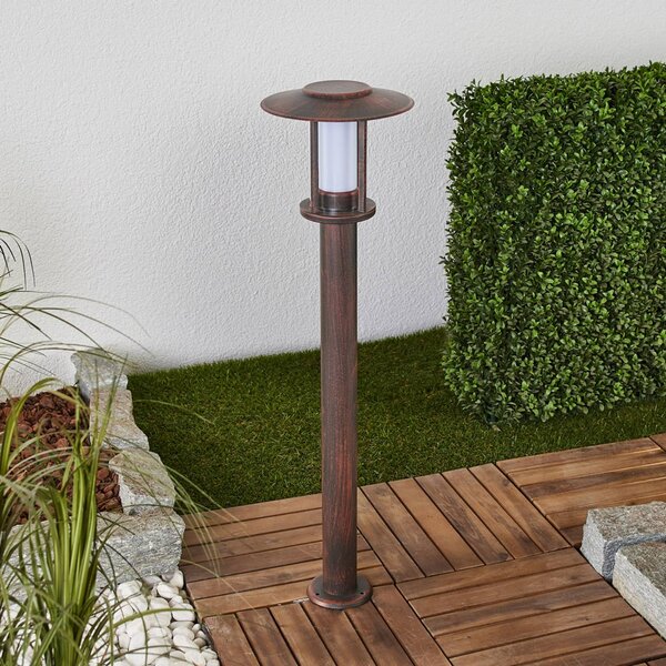 Lampioncino da giardino Pavlos Lindby, Marrone / Ruggine, Acciaio Inox, Campagna / Rustiche, Lampada LED da esterni