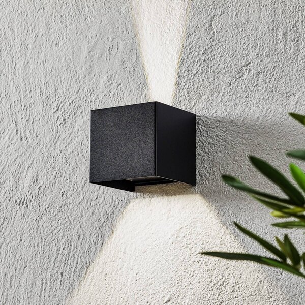 FISCHER & HONSEL Applique LED da esterni Wall, cubo, nero