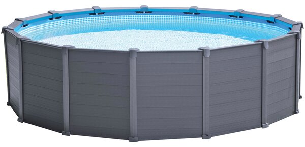 Set piscina Intex Frame "Graphite" grafite Ø 478 x 124 cm Incl. sistema di filtraggio a sabbia